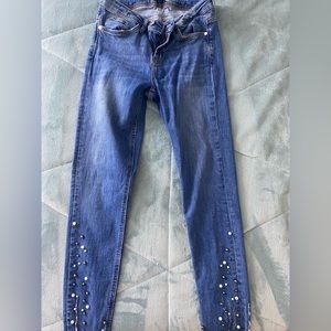 Zara Skinny Jeans with Pearls